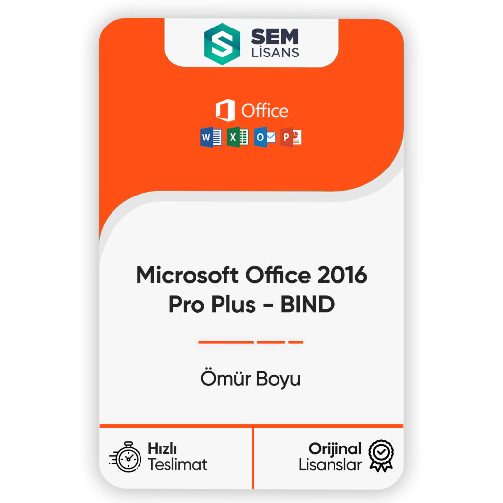 microsoft office 2016 pro plus bind omur boyu kullanim turuncu