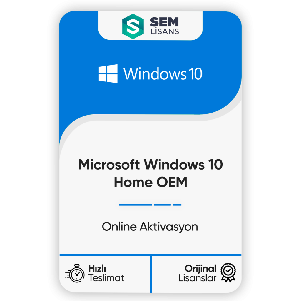 microsoft windows 10 home oem online aktivasyon mavi