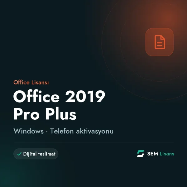 Microsoft Office 2019 Pro Plus Windows - Telefon Aktivasyonlu