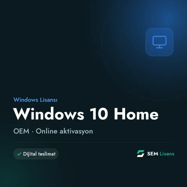 Windows 10 Home OEM - Online Aktivasyon